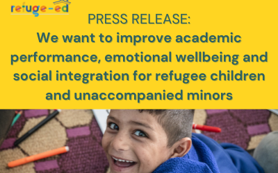 Press release: REFUGE-ED will improve academic performance, emotional wellbeing and social integration for refugee children and unaccompanied minors.